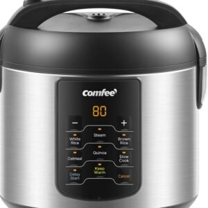 comfee' rice cooker upgraded, 6 in 1 stainless steel multi cooker